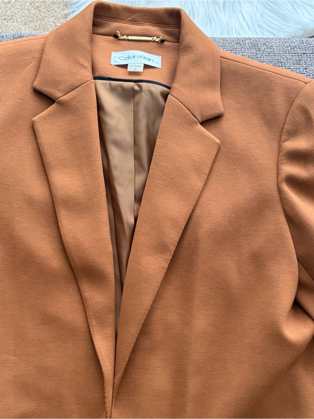 Calvin Klein Tailored Blazer Jacket in Caramel brown color. - Picture 10 of 10